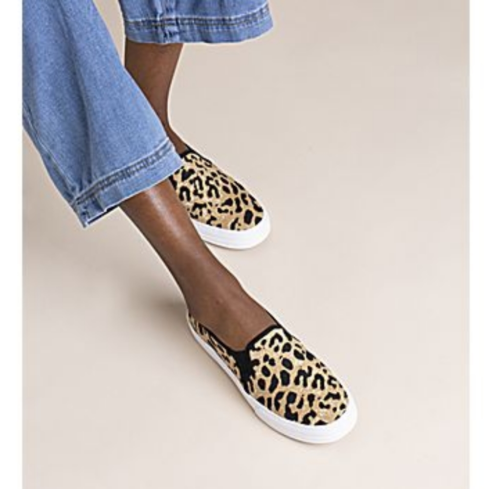 Keds leopard animal print slip on canvas sneaker, 6, brown - Picture 2 of 12